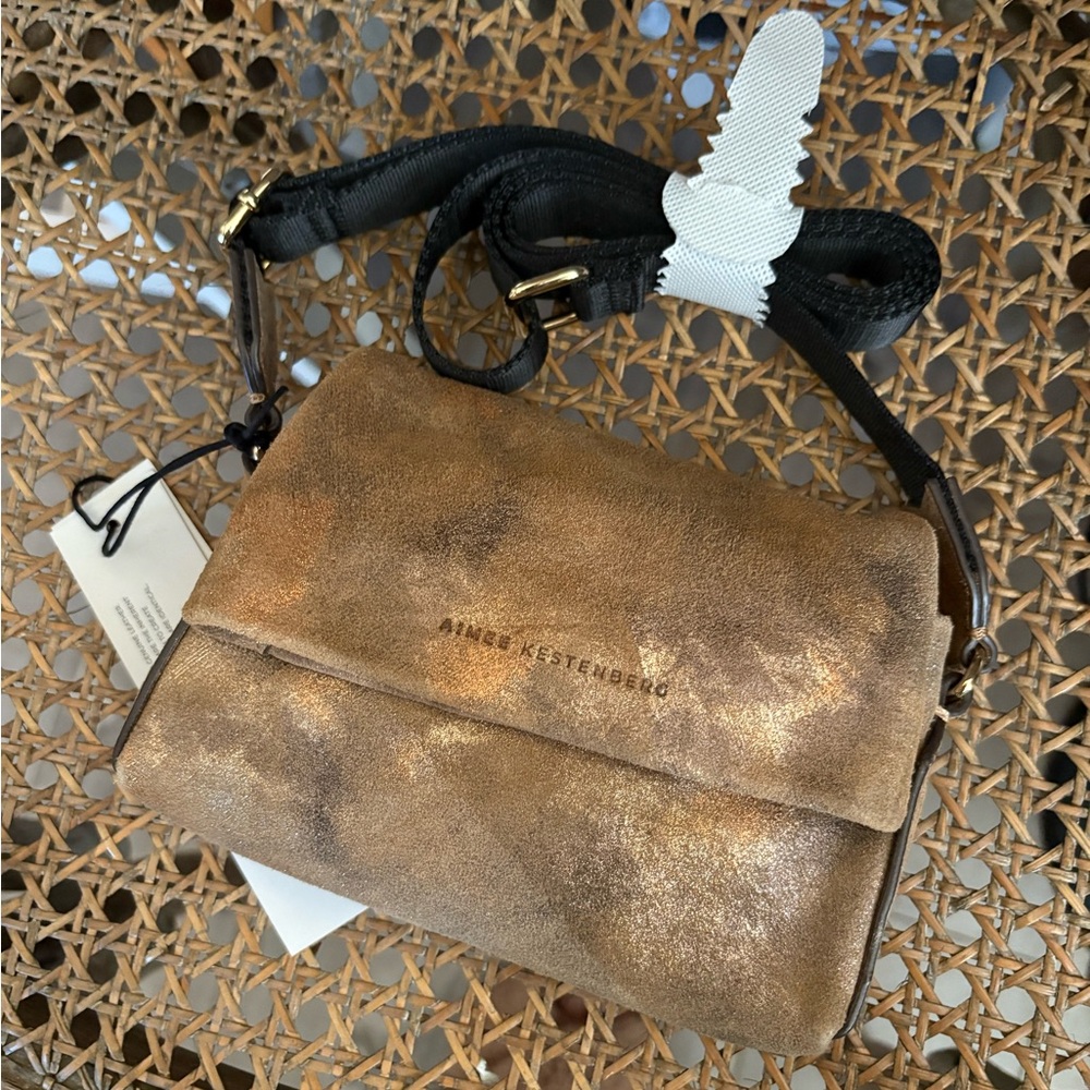 Aimee Kestenberg Shimmering Gold Crossbody Bag